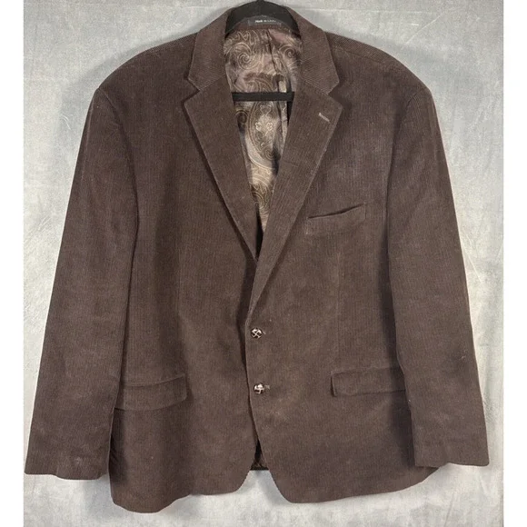 Lauren Ralph Lauren Mens Corduroy Blazer Jacket Brown 50R‎ Fine Wale 2 Button