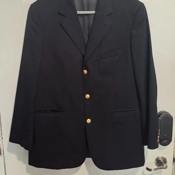 Brooks brothers‎ suit jacket 43 L Navy gold buttons