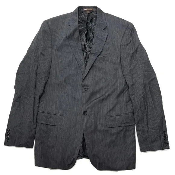 BCBG Attitude Sport Coat Suit Jacket‎ Blazer 38R Gray Striped Wool Avalon Men
