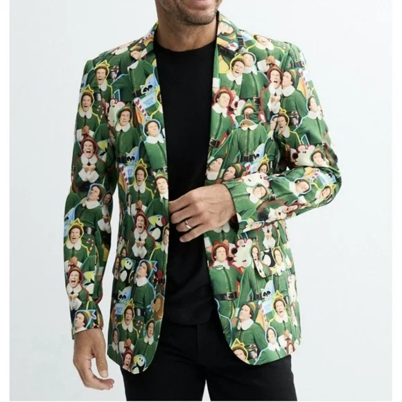 Suitmeister‎ Sport Coat Blazer Small 34 36 Buddy The Elf Christmas Holiday Party