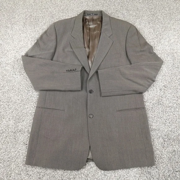VTG Hugo Boss‎ Jacket Mens 44 Gray Wool Suit Button Blazer Sport Over Coat USA