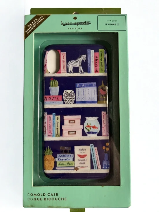kate spade library resin phone case iPhone X case. Book Literary Collegiate nib