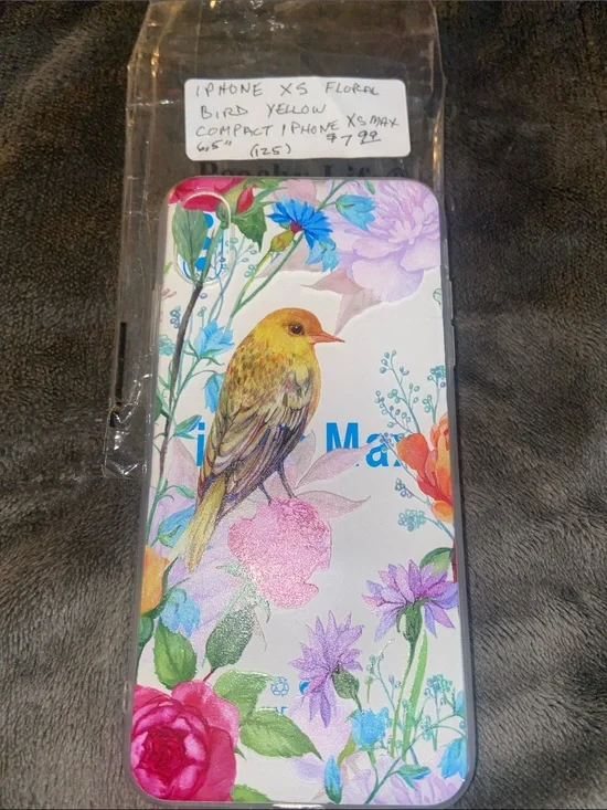 iPhone XS Yellow Bird Floral Phone Case for Women