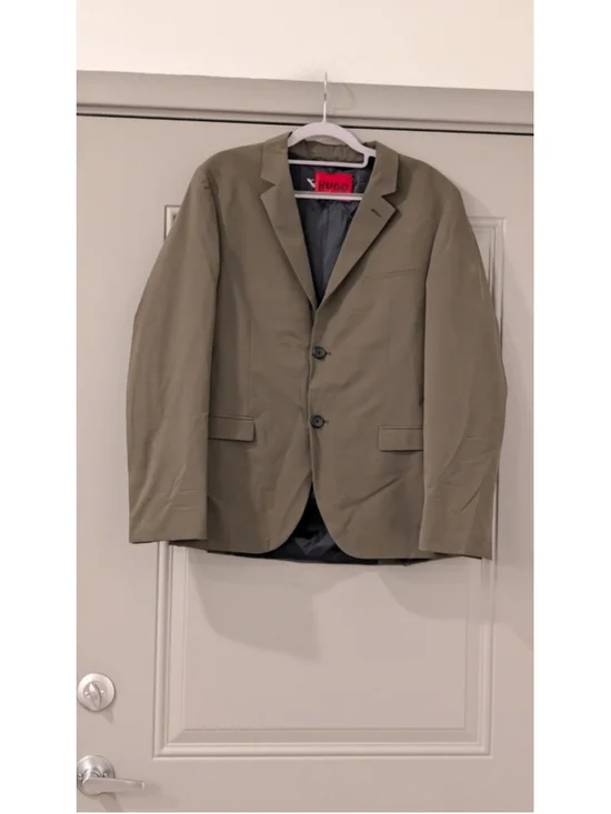 Men's HUGO Olive Green & Black Performance Packable Extra Slim Fit Blazer 36R
