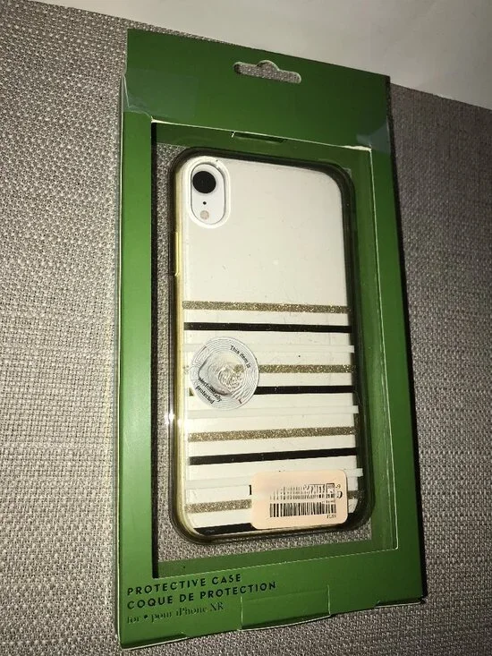 New Kate Spade Iphone XR Protective Phone Case - Striped