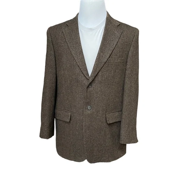 Vintage by Towncraft‎ Two Button Tweed Wool Blazer Sport Jacket Size: 42R