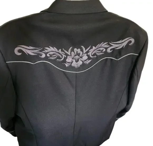 Scully Western Blazer Smile Pockets Mens Sz 48 Embroidered Rodeo Vented Jacket