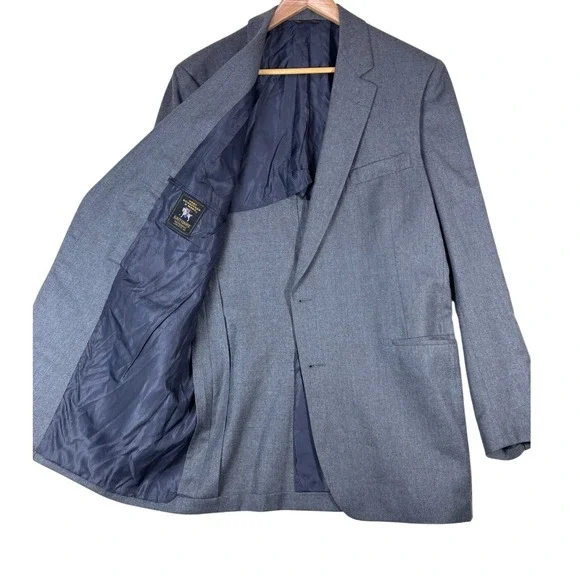 Hart Schaffner Marx Mens Gray Wool‎ Blazer Sport Coat Corporate Collection 42R