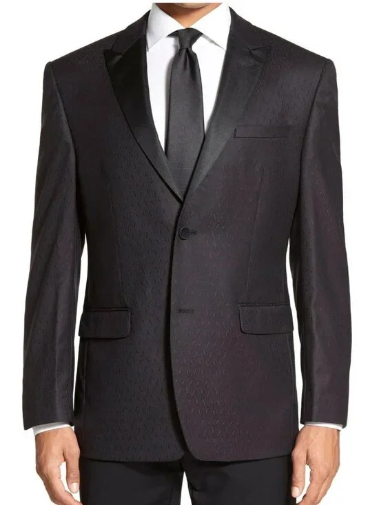 Andrew Marc New York Men's Paisley Pattern Wool Sport Coat, Dark Brown, 44R