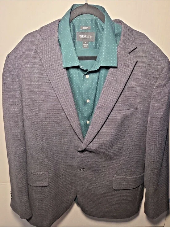 AWEARNESS Kenneth Cole Blazer Shirt Bundle Mens XL Gray Green Outfit