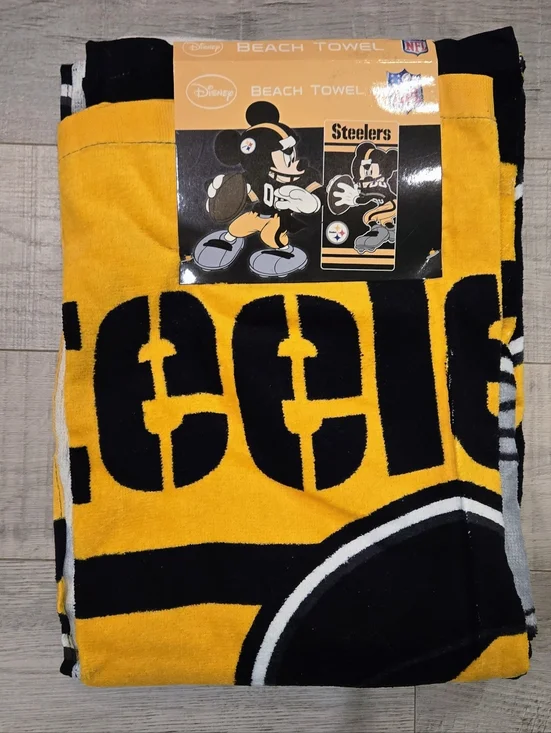 NEW Disney NFL Steelers Mickey Mouse Beach Towel 30