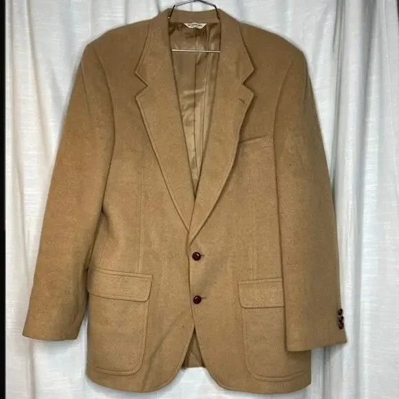 Vintage Men's Barrister Camel Hair Blazer Jacket (L/XL)
