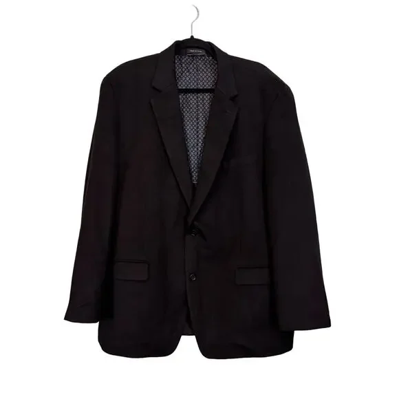 Michael Kors Blazer Jacket Mens 46L Black Camel Hair Office Business Formal Work