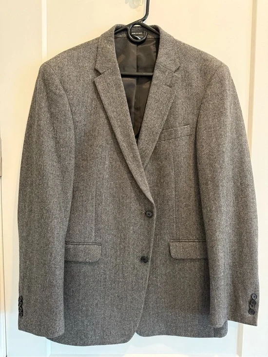 Tommy Hilfiger Classic Men's Gray Wool/Silk/Cashmere Blazer Size 42L