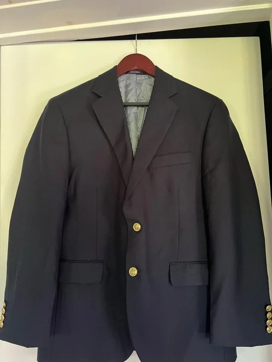 Stafford Dark Navy Sport Coat with Gold Buttons