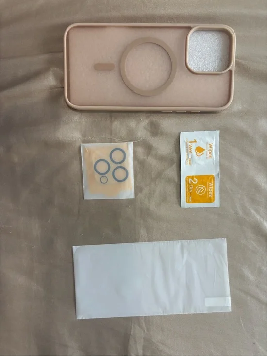 Neutral Beige iPhone Magnetic Ring Case with Camera Lens Accessories