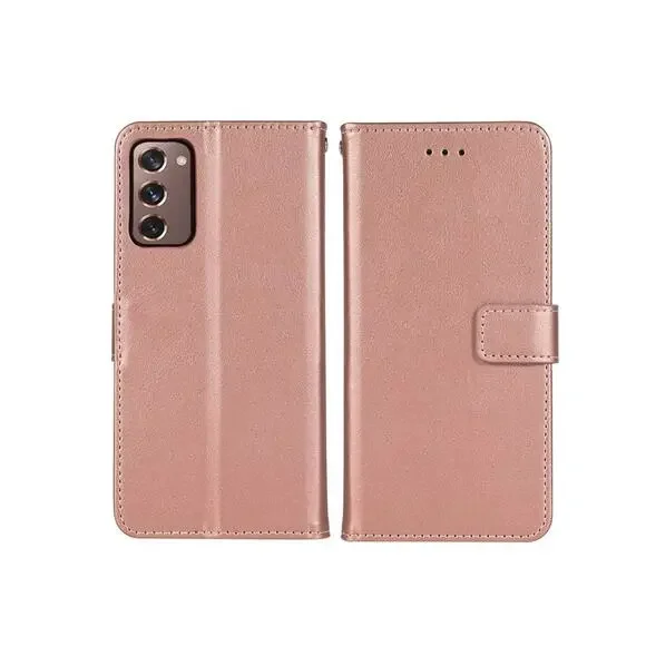 Rose Gold Wallet Case Wrist Strap Phone Case