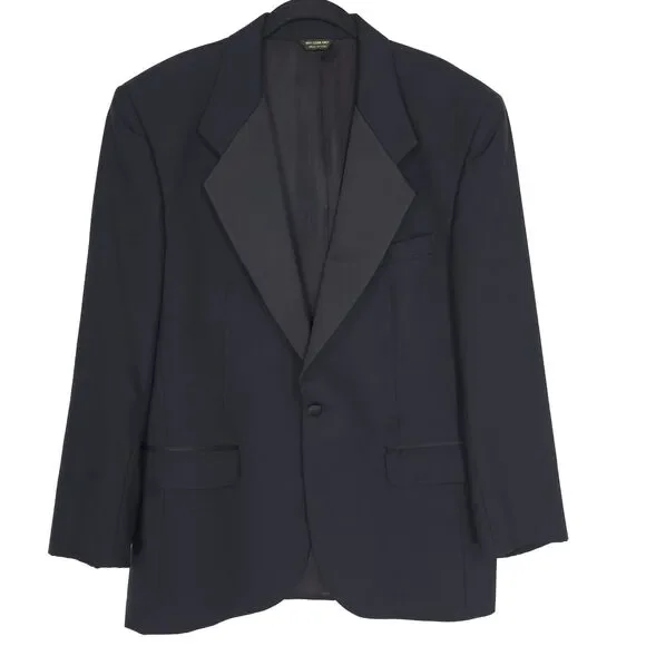 PIERRE BALMAIN Tuxedo Blazer Black Wool Satin Lapel 40R MADE IN USA‎