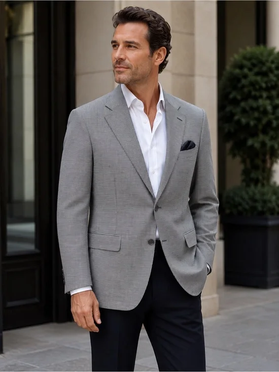 CANALI Trofeo 100% Wool Micro Plaid Sport Coat Blazer 54L (US 44L) Made in Italy