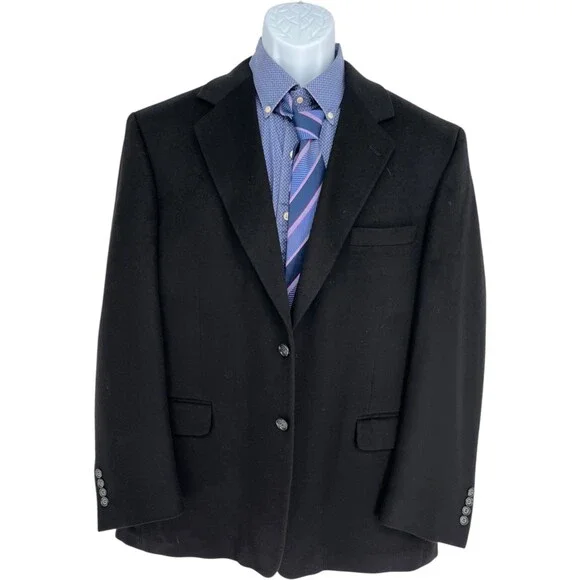 Grant Thomas Blazer Men's Size 42 Regular Black Cashmere Old Money Sport Coat