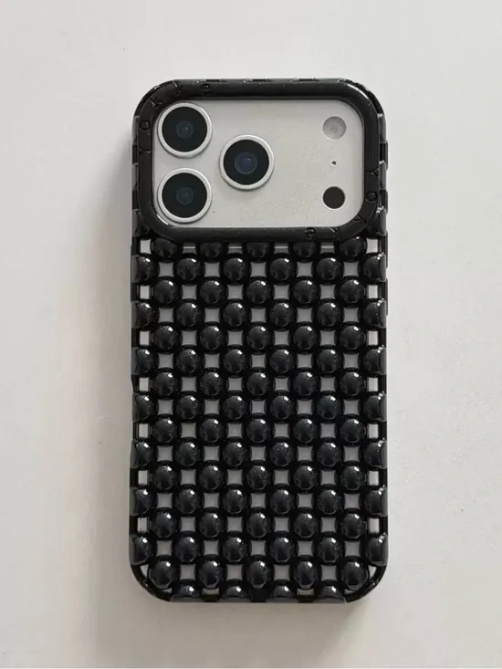 Luxury Black Bubble Bead iPhone 16 Pro Max Case