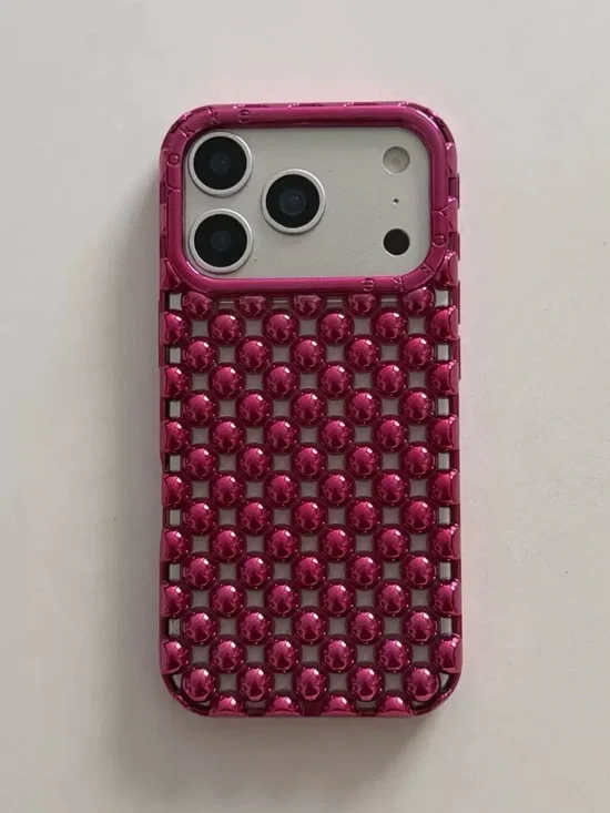 Luxury Pink Bubble Bead iPhone 17 Pro Max Case