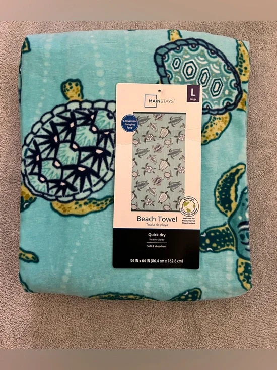 Aqua Sea Turtle Beach Towel