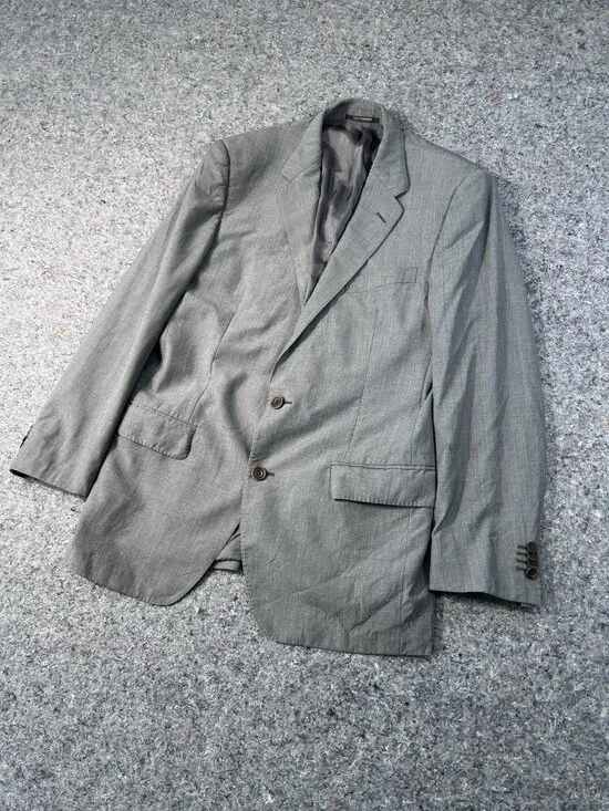 Versace Men’s Gray Wool Blazer Sport Coat Size 50R / US 40R Made In Switzerland