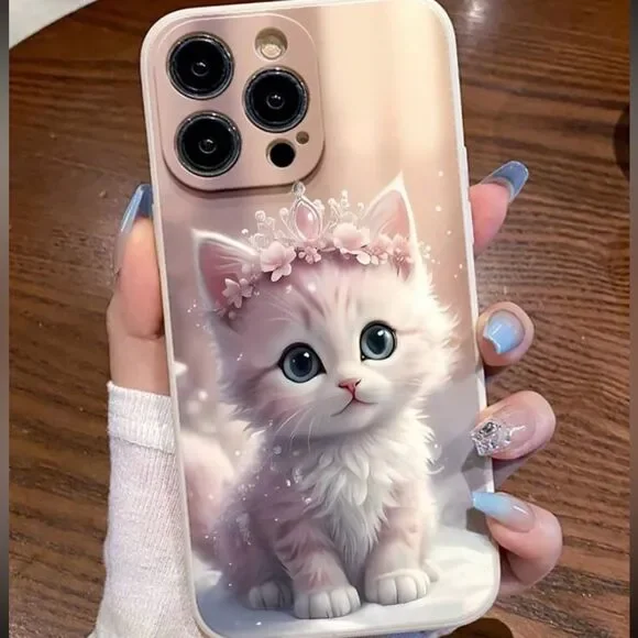 3for$20 One Crown Cat Printed Phone Case Compatible With IPhone 15 pro max