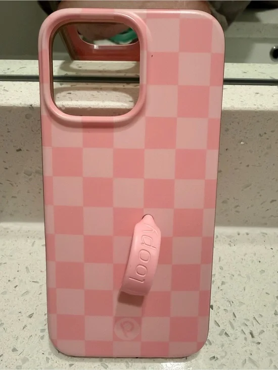 Loopy Case Pink Checkered Phone Case for IPhone 16 Pro Max Lefty
