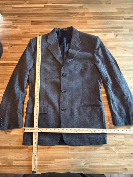 Mens Mila Schon Blue Three Button Sport Coat Blazer Jacket 50R Italian Made Wool
