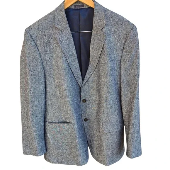 Men's Stafford linen cotton blend Classic Fit Sports Coat Blazer Size 44 Regular