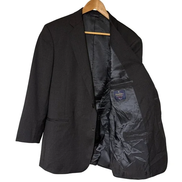 Brooks Brothers 1818 Regent Blazer Mens 44R Wool Sport‎ Coat Gray USA Union Made