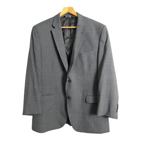 Jos. A. Bank Gray Wool Blazer Sport Coat 46 long Preppy Career Twee