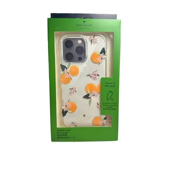 Kate Spade Orange Toss iPhone 14 PRO MAX Jeweled Clear Case