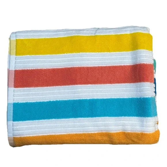 Rachel Zoe Pink Multi Striped Oversized Beach Towel 40x70 Multi Spring Summer
