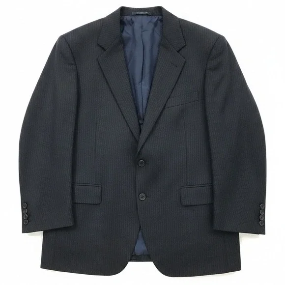 Botany 500 Couture Navy Blue Pinstripe Blazer, Men's 42R Sport Coat, Made in USA