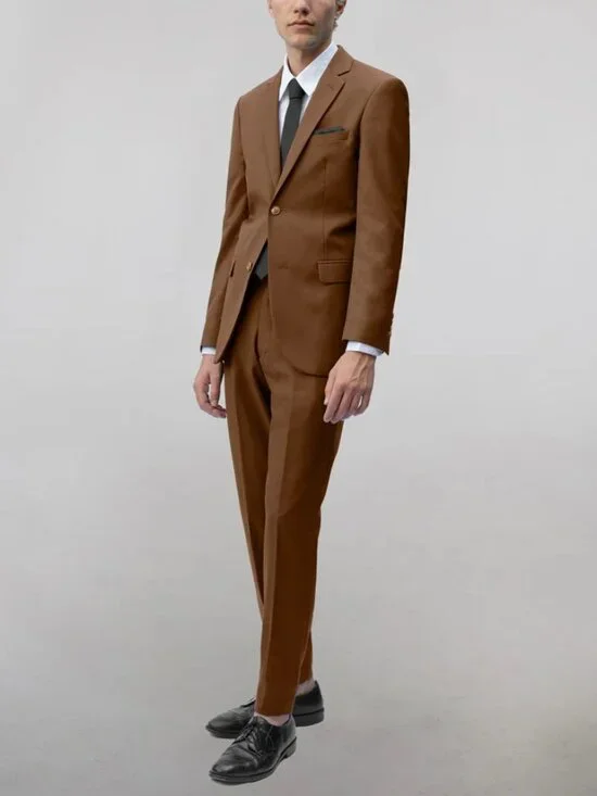 Alan Dupetit Cocoa Two Button Suit × 1 36S/30W (slim)