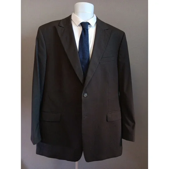 Theory Mens Blazer Sport Coat 46L Long Gray Wool Stretch 2 Button Suit Jacket