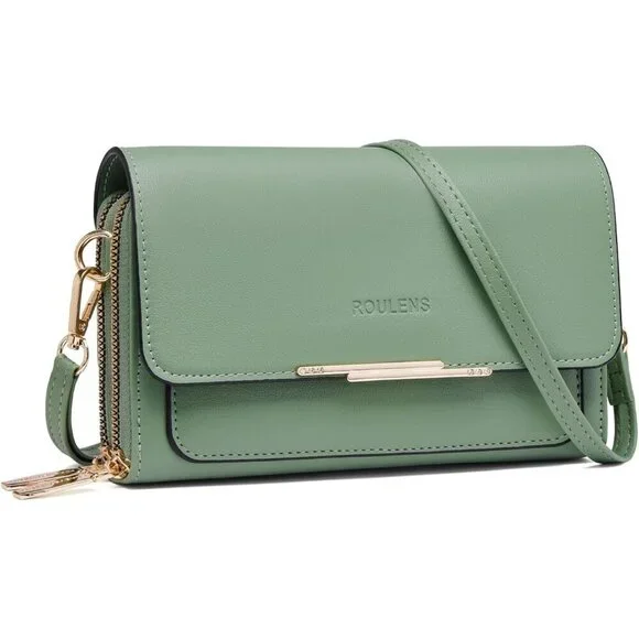 Small Crossbody Bag for Women Leather Wallet Phone Pocket Adjustable Strap