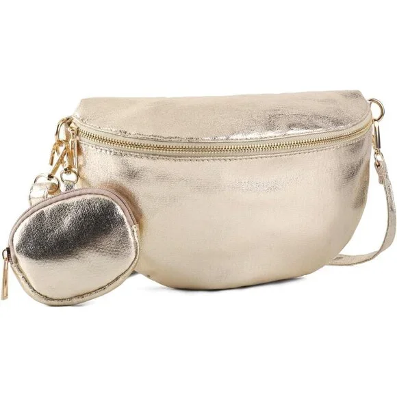 Women’s Leather Crossbody Bag Vegan Sling Purse Fanny Pack Casual Travel