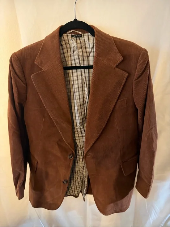 Vintage-Inspired Brown Corduroy Blazer - Men Made in Italy