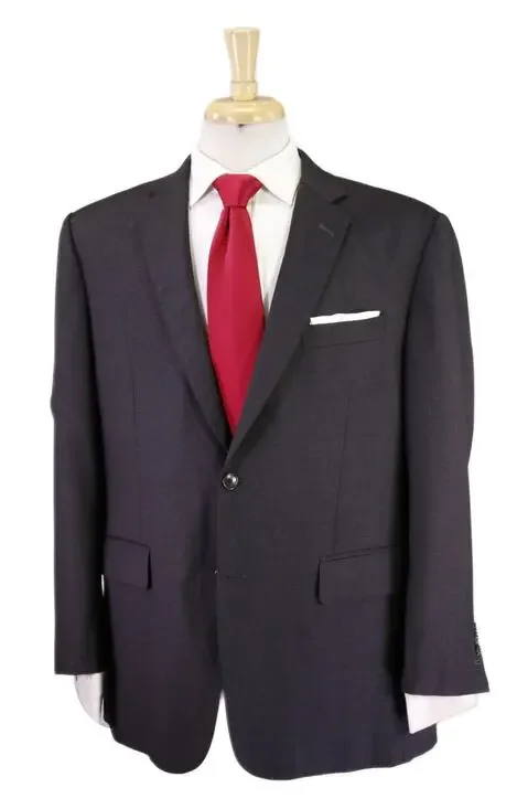 Tommy Hui Bespoke Tailored Charcoal Gray 2-Btn Wool Suit 42S