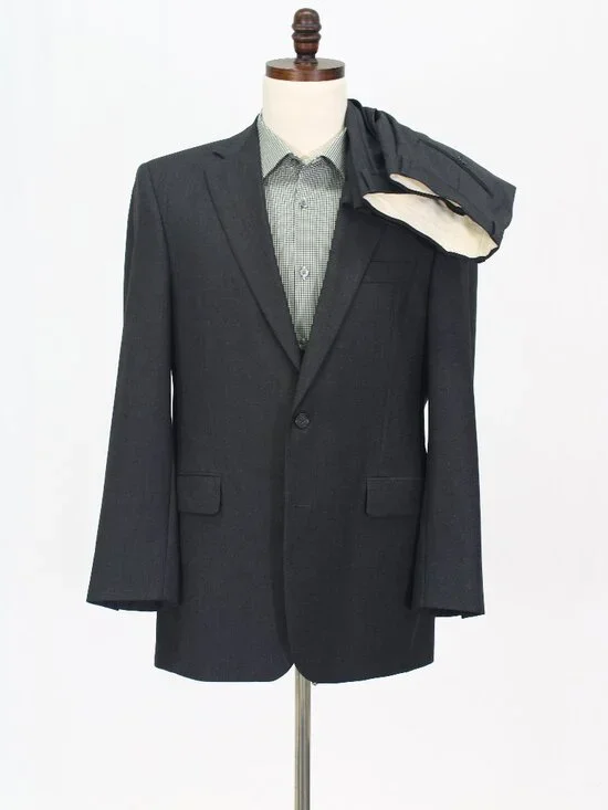 Jack Victor 40R 34x28 Gray Full Suit 2-Button Solid R972