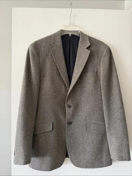 Charles Tyrwhitt Slim Fit Blazer Sport Coat Grey Tweed Wool blend 42R Classic
