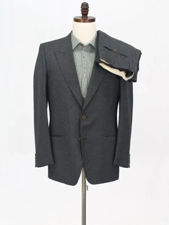 Formula 3 Marzotto 38R 33x29 Gray Full Suit 2-Button Stripe R966