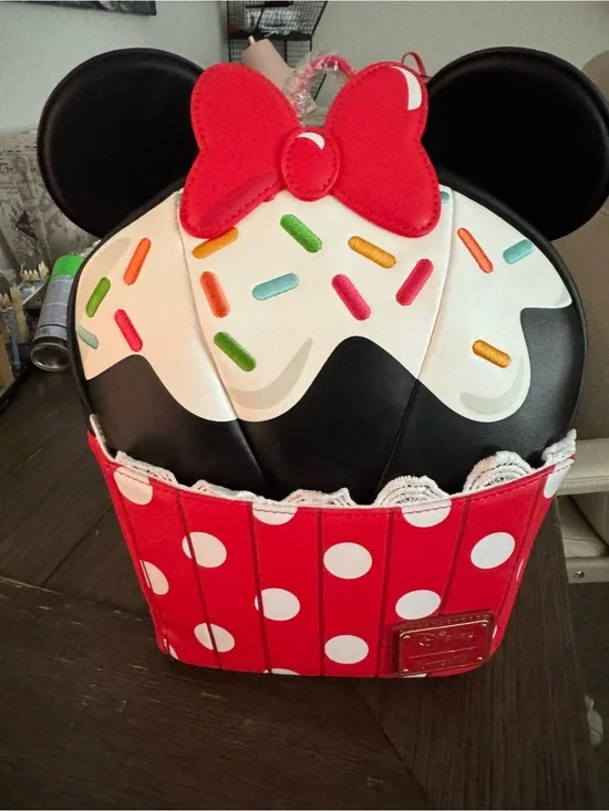 Loungefly Red White Black Minnie Cupcake Crossbody Bag