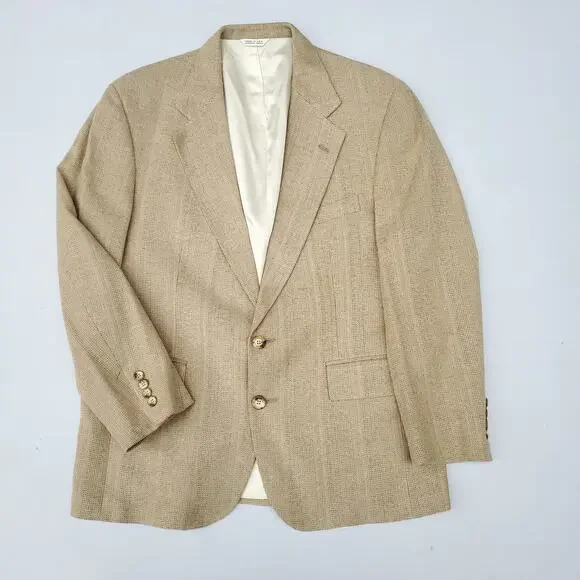 Ralph Lauren Ivy Prep University Club Tan Silk Linen Sports Coat Jacket 47