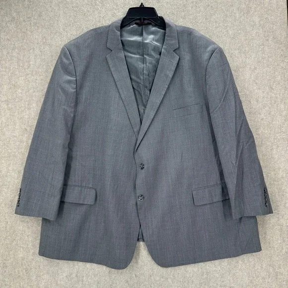 Linea Uomo Mens 60 Regular Gray 100% Wool 2‎ Button Blazer Sport Coat Jacket