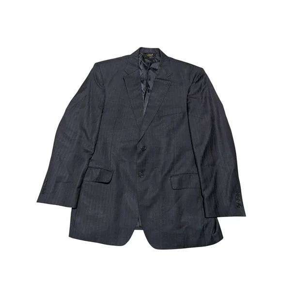Jos. A. Bank Suit Jacket Mens 42R Navy Pinstripe 100% Wool 2Button Blazer Office